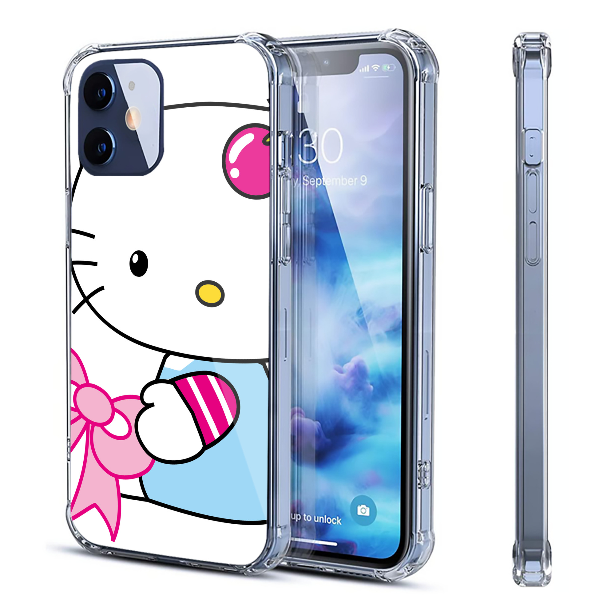 （画像用） Hello Kitty ハローキティ 【iPhone 12シリーズ対応】透明スマホケース（クリアソフトケース）